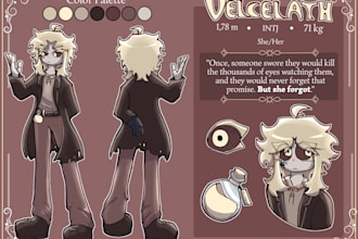 draw a character sheet for your oc, furry or human