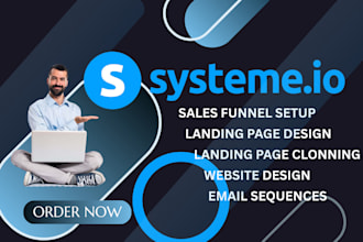design and clone systeme io sales funnel and landing page