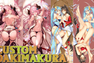 design custom dakimakura body pillow for your oc sfw nsfw in anime style