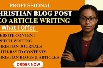 write google friendly SEO blog post or article for christian faith based content