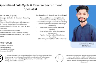 do talent acquisition for businesses and reverse recruitment for professionals