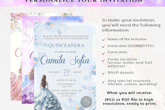 create digital invitations, sweet 16, quinceañera