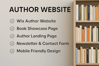 create author website, wix author website, book website, author landing page