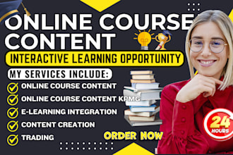 create online course content, content creation, course video, e learning course