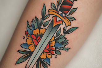 create old school or traditional tattoo design