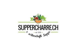 design minimal super food brand and chef logo