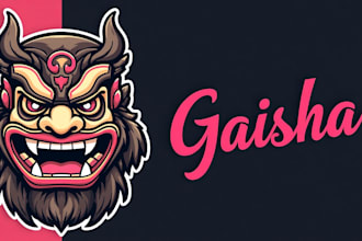 create unique geisha mask logo with t shirt concept