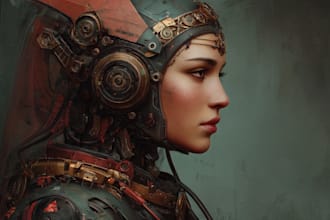 design stunning sci fi portrait art