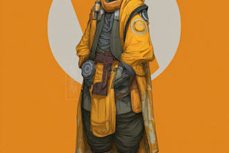 create sci fi and dragons illustrations