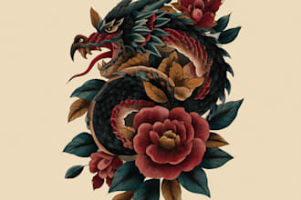 create old school or traditional tattoo design