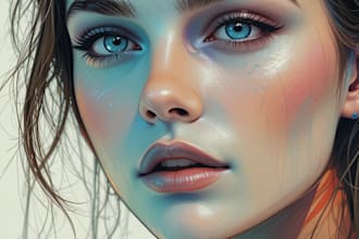 create a face into color vector art portrait