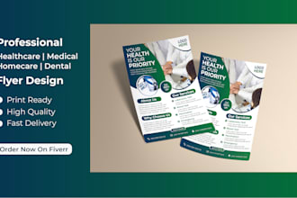 do healthcare, medical, dental, hospital flyer design