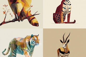 do vector design of characters, animals and people