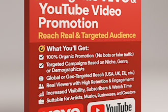 do organic vevo video promotion, youtube video promotion with relevant audience