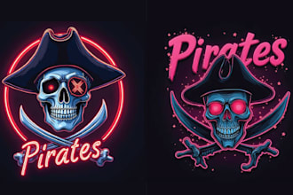 design custom t shirt skull pirate hat logo
