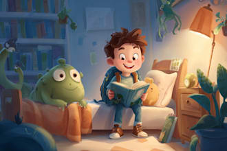 illustrate children story book illustration, christian story