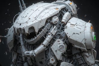 design 3d sci fi mech, robot and creature concept models