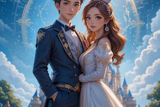 create magical couple portraits in disney or pixar style