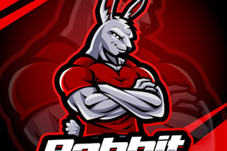 do hand hookah cartoon bunny mascot logo in my style