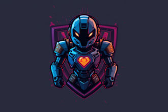 make gaming robotic mascot logo