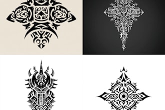 create cyber sigilism tribal design for tattoo or clothing