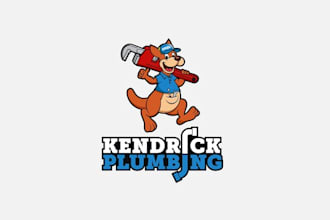 design elegant super a kangaroo plumber logo for plumbing