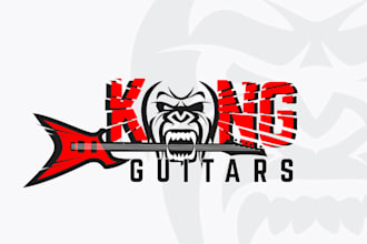 do modern execlusive custom podcast, music, guitar logo