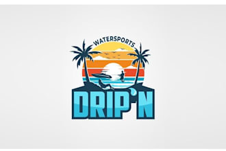 make water sports and boat rental company logo