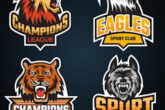 design lion tiger dog horse bear cat crow fox and all animal branding logo