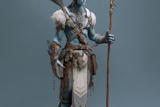 draw your character in a dark fantasy or manga style
