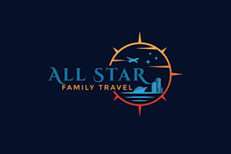 design eye catching star travel agency logo