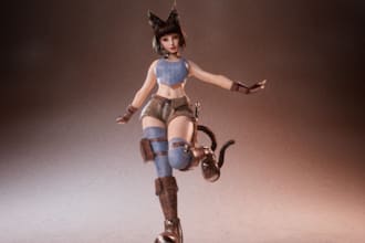 create nsfw cat girl for film,3d anime,blender, custom avatar rigging,animation