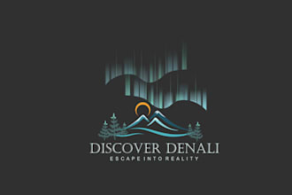 design magnificent discover denali alaska logo