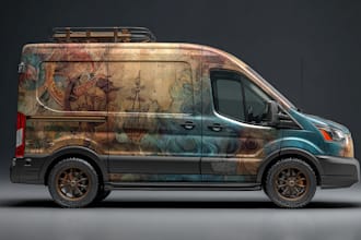 do vehicle wrap design, caravan wrap design, van wrap design