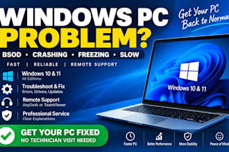 fix windows blue screen, crashing, freezing and slow PC problems