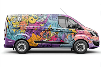 create professional car wrap and mockup for your vehicle