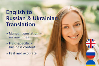 manually translate english to russian or ukrainian