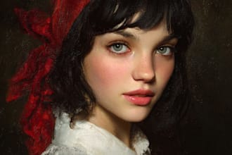 draw realistic digital oil portrait painting