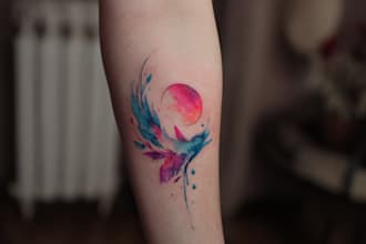 custom a watercolor tattoo design