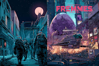 create illustrations in neo tokyo, scifi, cyberpunk style
