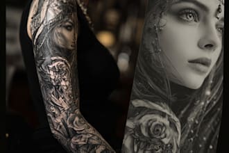 create stunning custom realism tattoo sleeves