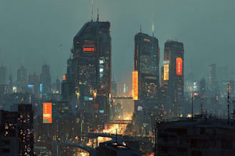 do cyberpunk futuristic city art