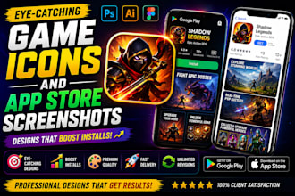 design game icons and app store screenshots