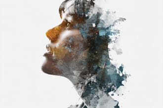 watercolor minimalist paintings from photos, custom watercolor portraits