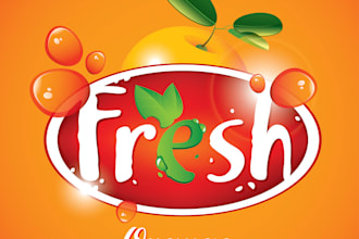 design a fresh and juicy orange logo for your brand
