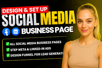 professionally create facebook linkedin business account setup social media page
