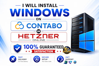 install windows on contabo or hetzner server