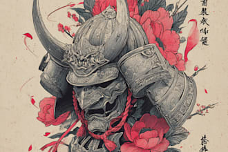 create super artistic tattoo designs in japanese style