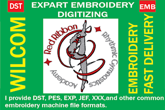 professional embroidery digitizing fast and accurate dst emb
