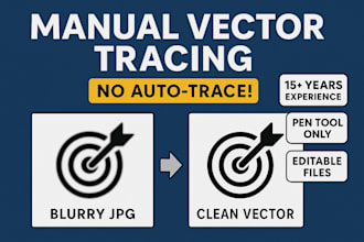 manual vector tracing, recreate image into clean vector art
